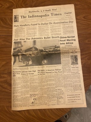 Kennedy Assassination Newspapers ￼