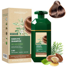 Hair Dye Shampoo 3 in 1 for Gray Hair Coverage, Herbal Ingredients Natural Shamp