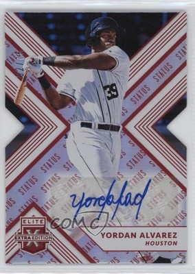 2018 Panini Elite Extra Edition Status Red Die-Cut 2/75 Yordan Alvarez Auto o3p