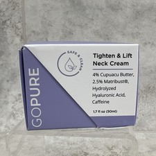 GoPure Tighten Lift Neck Cream 1.7 fl oz 50ml Hyaluronic Acid Firming Anti Aging