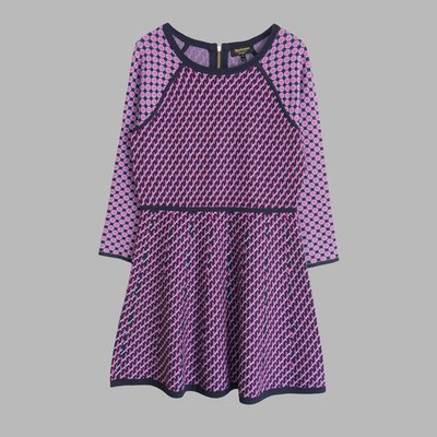 Juicy Couture Fit & Flare Strickkleid mit Geomuster | Medium