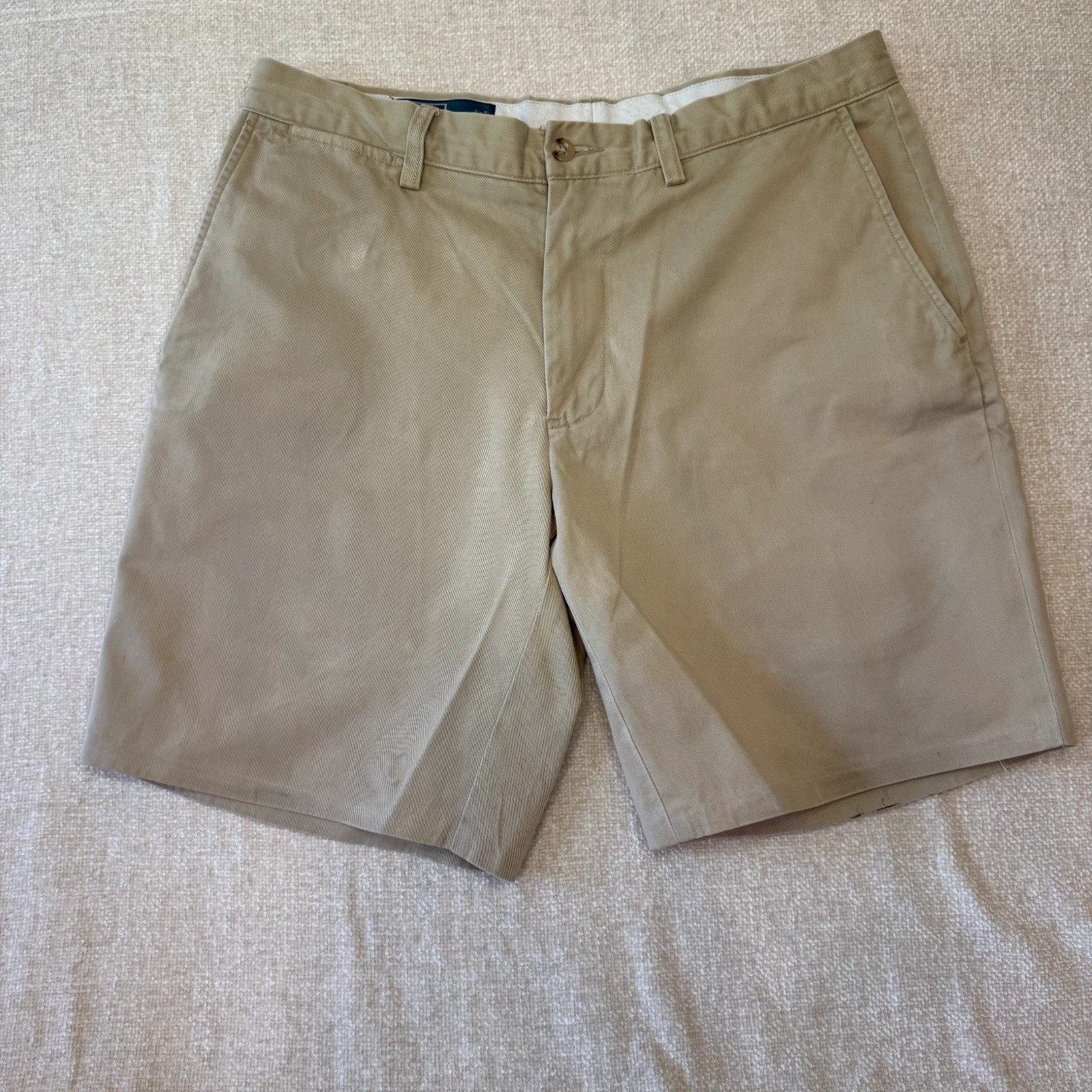 Polo Ralph Lauren Chino Shorts Tan Flat Front Men's Size 32