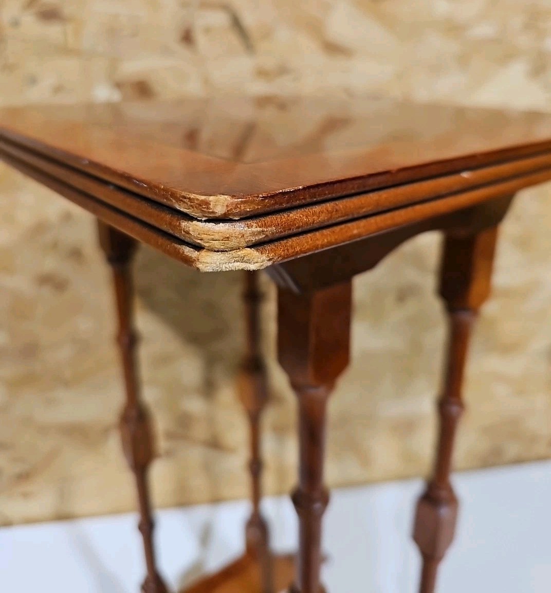 Vintage Nest Of Two Side Tables Yew Wood Victorian/Edwardian Style Spider Legs — image 24
