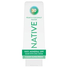 Native Mineral Sunscreen Lotion SPF 30, Pear & 7 Fl Oz (Pack of 1), Green