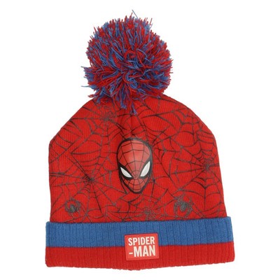 Marvel, Bommelmütze, Größe: 50/56, Acryl/Polyester, Rot/Blau/Schwarz #5wD
