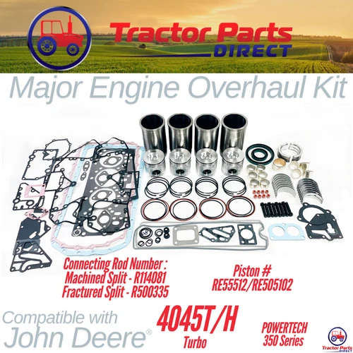 MAJOR ENGINE OVERHAUL KIT comp w John Deere® 4045T/H POWERTECH TURBO 450G 160LC