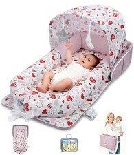 Baby Lounger, Portable Foldable Travel Lounger for Newborn 0-12 Month, Washab...