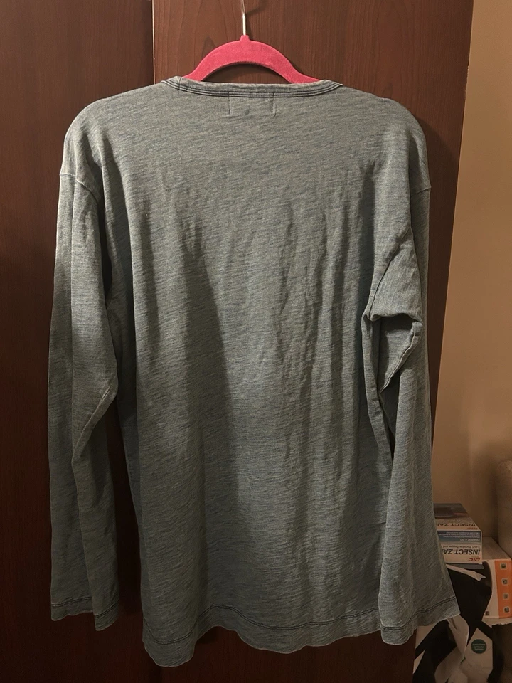 Camisa RRL Ralph Lauren Azul Henley Talla. Mediano Foto 3 de 4