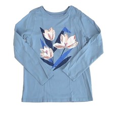 Tea Collection Girls Blue Long Sleeve T-Shirt Size 8 Years