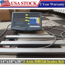 3 Axis Digital Readout DRO kit for Bridgeport 14&18&8"(350+450+950) Linear Scale