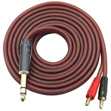 XMSJSIY 6.35mm 1/4 TRS to Banana Plug Speaker Cable, 3 2 meters, red