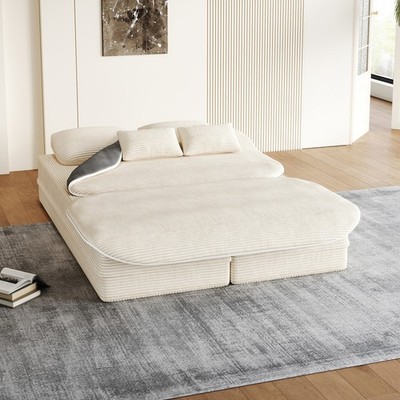 Folding Sleeper Sofa Bed Couch Lounge,Convertible Boneless Sofa Chaise Apartment