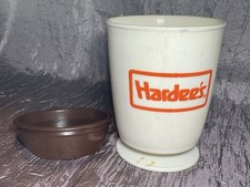 Hardee's Vintage Plastic Travel Mug Fast Food Memorabilia Whirley USA 1980s