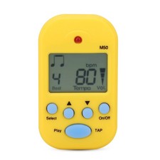 Mini Digital Beat Tap M50 Tempo Metronome Clip Musical Instruments Yellow 