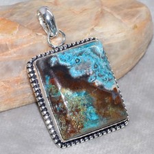 925 Silver Plated Mexican Laguna Lace Pendant 1.7" Unique Daily Wear Gift GW