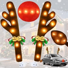 Christmas Car Decorations Reindeer Car Kit Antlers 2025, Jingle Bells Rudolph