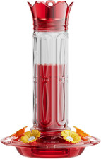 Hummingbird Feeders for Outdoors Hanging, Plastic Bird Nectar Feeder with 5 Bee