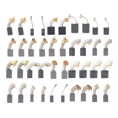40Pcs Electric Motor Carbon Brushes 10 Different Size Power Tool Replacement