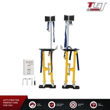 Adjustable Height Stilts Tool 24"-40" Yellow For Painter Taping Aluminum Drywall