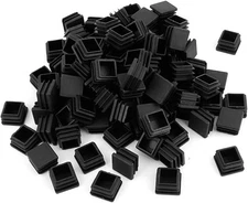100 Pack 1 Inch Square Plastic Plug, tubing end Cap, Durable Chair Black 