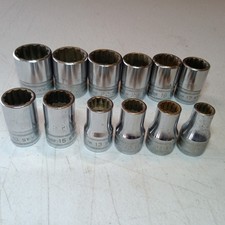 Snap-on Swm Series 12 Drive 12-point Shallow 12 Piece Socket Set 24-10mm