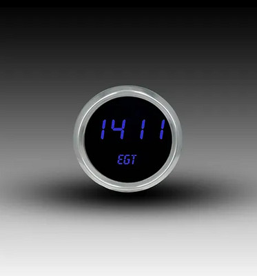 Intellitronix Blue LED Pyrometer/EGT 2 5/8'' Gauge - Black / Chrome Bezel