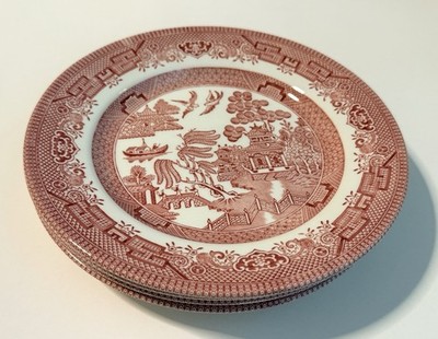 VTG Churchill Red Willow Salad Dessert Plates, Set Of 4, Very Nice