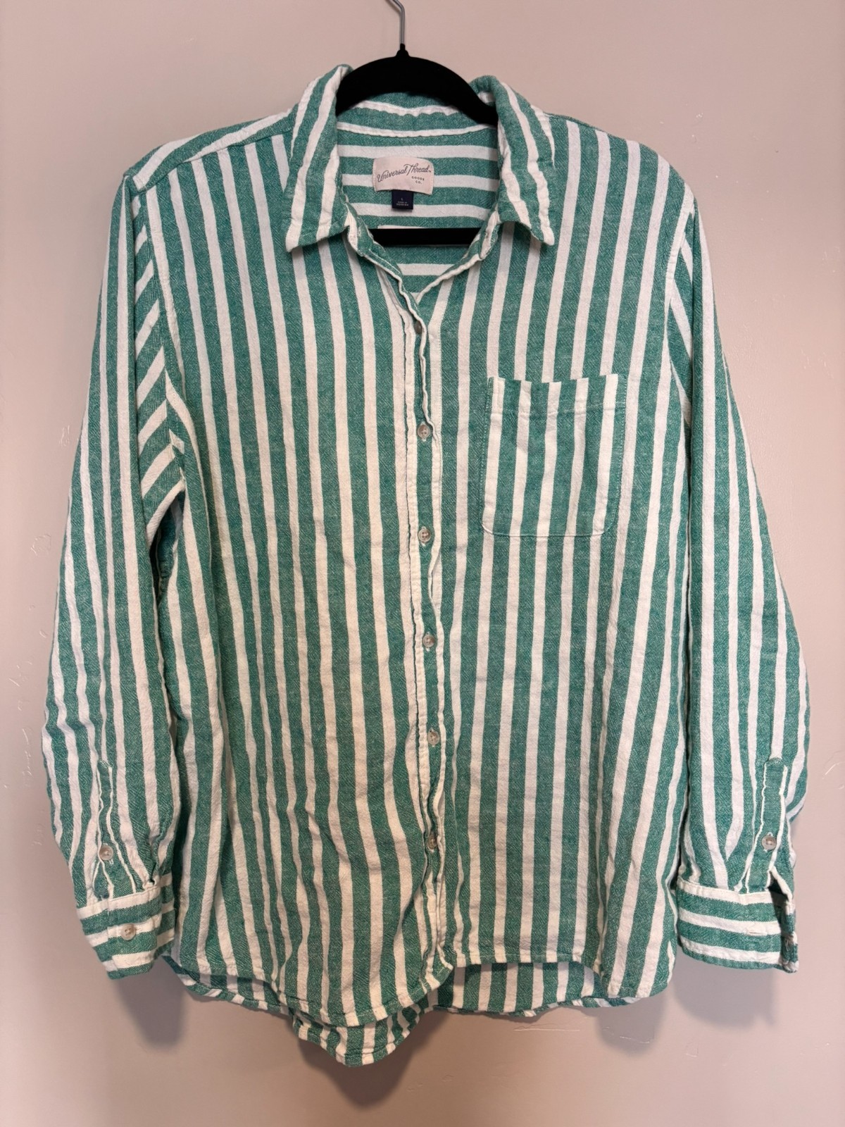 Universal Threads Linen Striped Button Down Shirt… - image 1