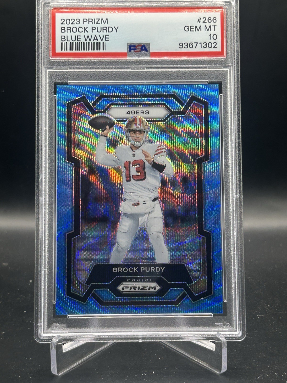 2023 Brock Purdy PSA 10 Blue Wave Prizm /199 San Francisco 49ERS Panini #266