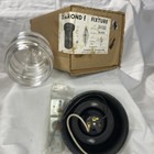 Vintage NOS Diamond f Corp. Outdoor Lighting Fixture Glass Black Metal Mid-Cent — photo 4