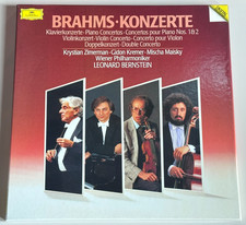MAISKY ZIMERMAN KREMER Brahms Concertos BERNSTEIN ED1 DGG DIGITAL 4LP Box MINT