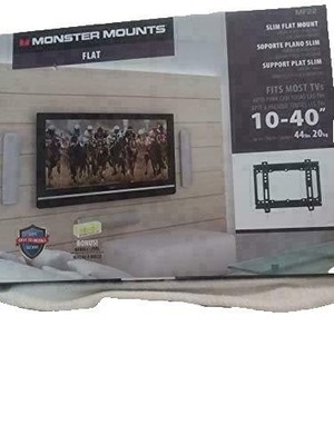 Monster Mounts Super Flat TV Wall Mount   10'' 30'' TVs/Monitors, Ultra Slim, Max