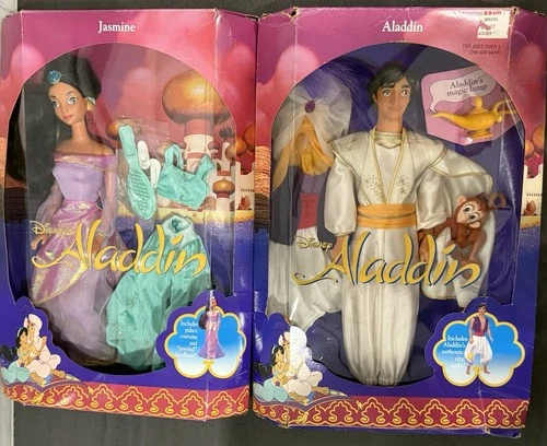 NEW Disney Princess Jasmine & Aladdin Barbie Collector Vintage Doll Lot 1992