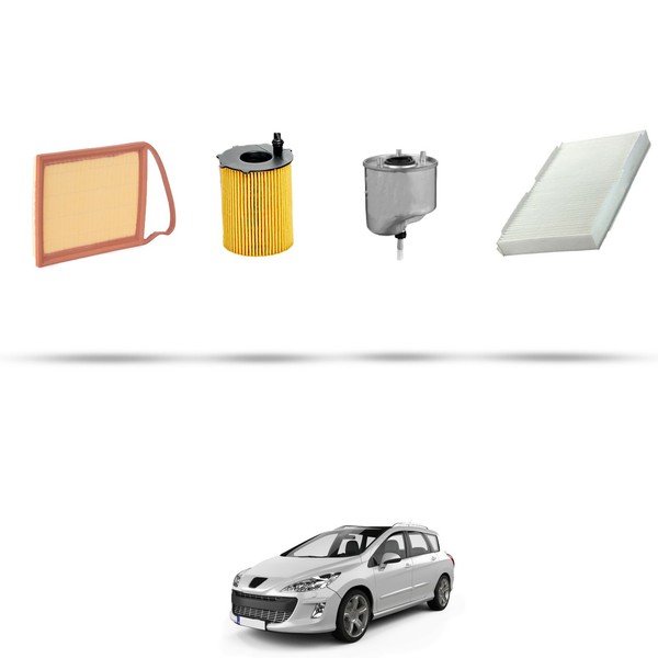 Hoffcar Wartungsset - 4 Filter FüR Peugeot 308 1.6 HDI 68KW Ab 2010-image