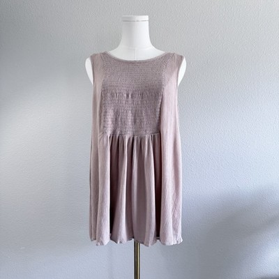 Torrid Womens Tank Top Size 1 Light Pink Round Neck Keyhole Back Sleeveless Boho