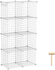 C&AHOME Wire Cube Storage, 8-Cube Organizer Metal C Grids Storage, Storage Bins 