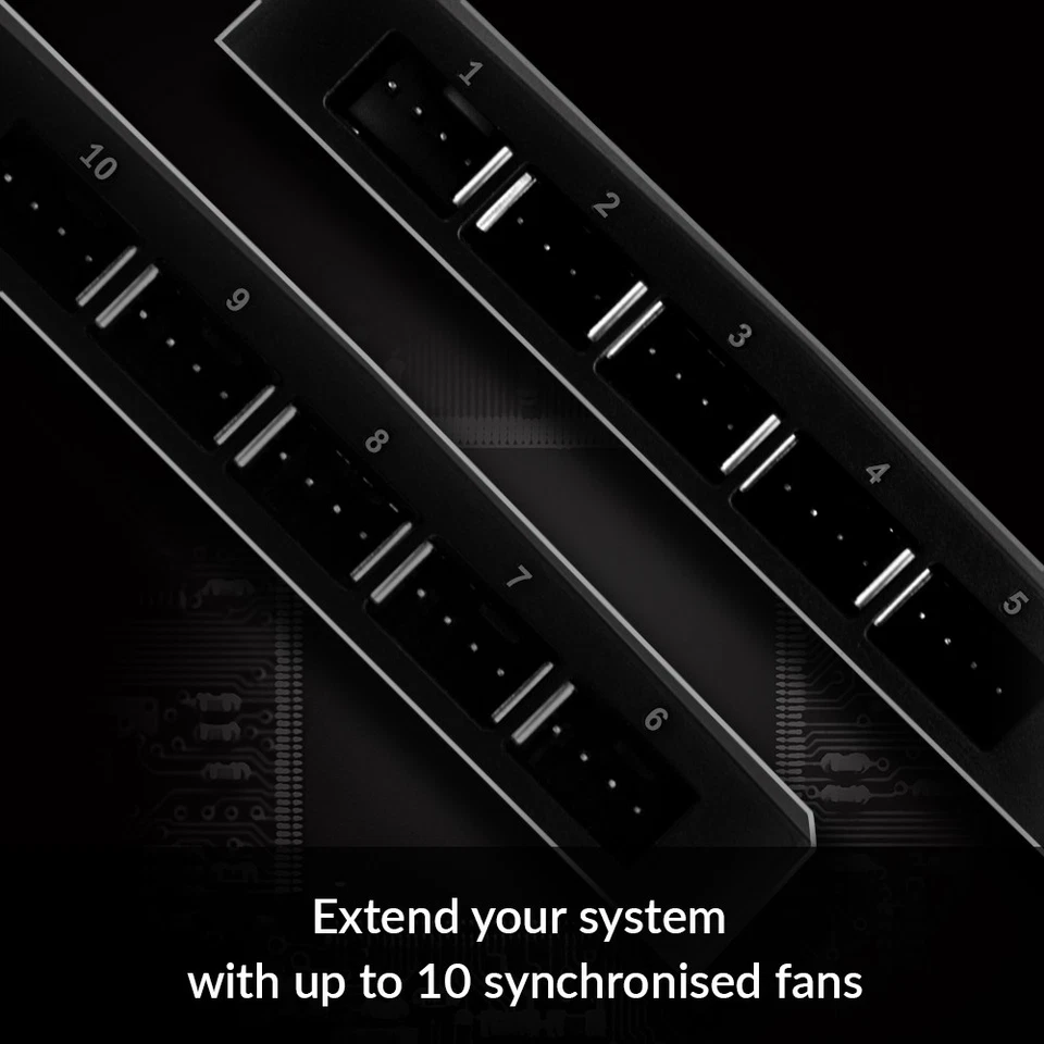 ARCTIC Case Fan Hub 10fold PWM Fan Distributor with SATA Power Black PC Computer - Image 2 of 4