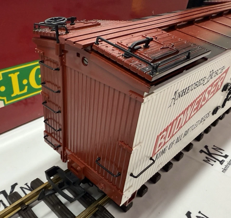 LGB 4070 Budweiser Woodside Reefer Car G Scale EX/Box - Image 3 of 4