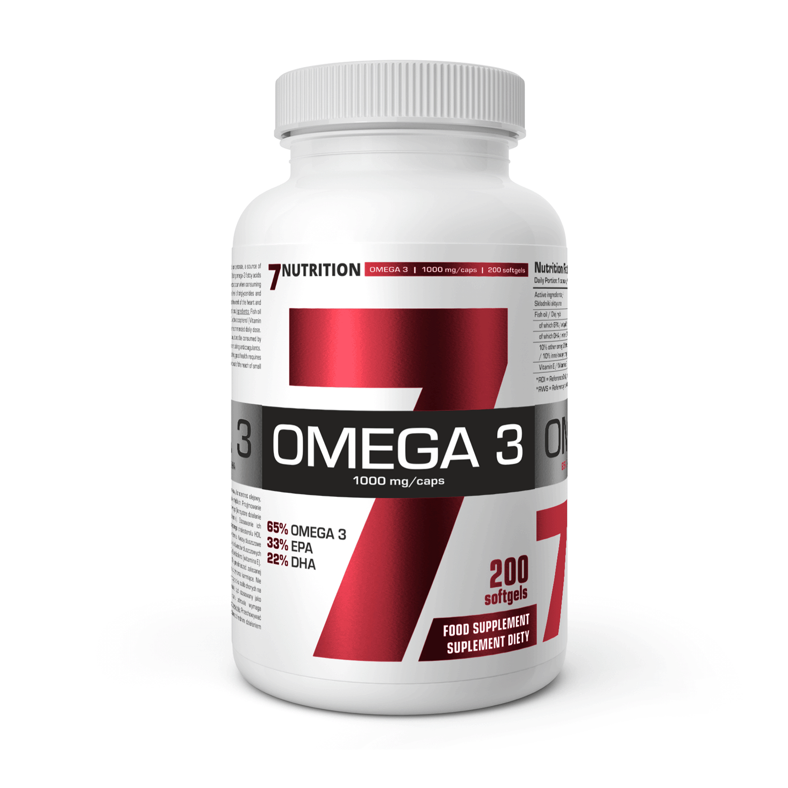 7NUTRITION OMEGA 3 EPA DHA FISH OIL HEART & BRAIN HEALTH 200 SOFTGELS