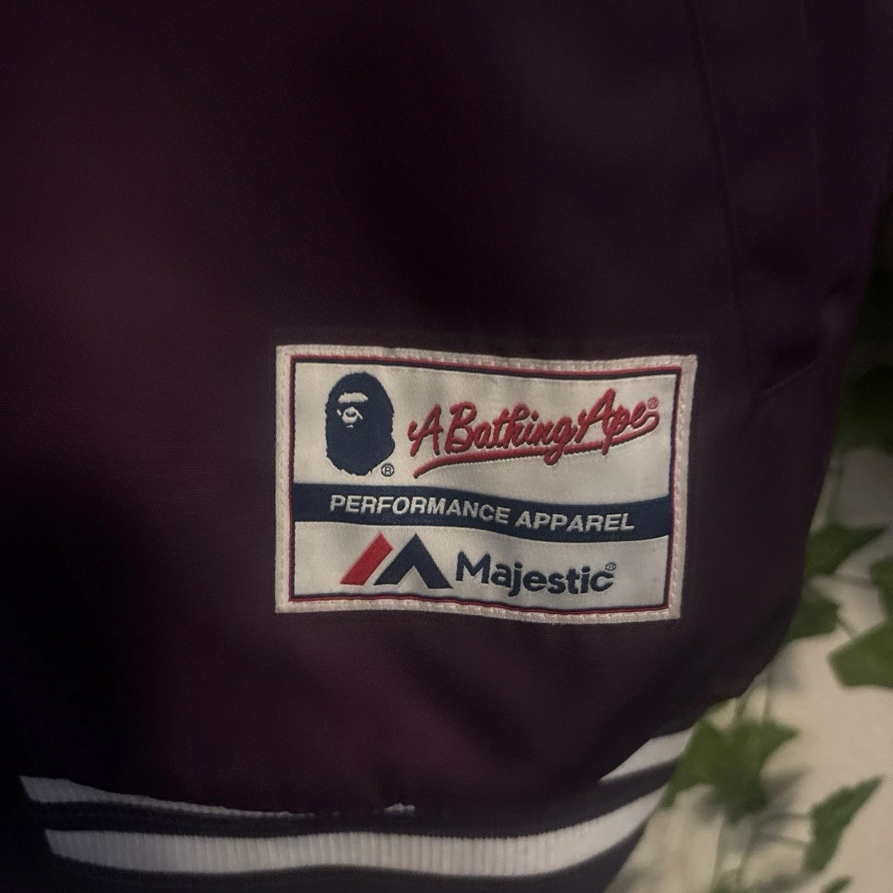 Authentic Bape Jacket Size L Varsity, Purple And White image 4