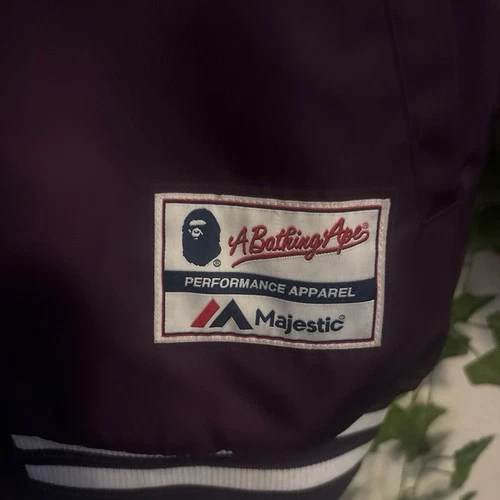 Authentic Bape Jacket Size L Varsity, Purple And White image 4