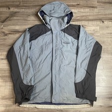 Patagonia Gray Lined Zip Up Windbreaker Hooded Jacket Size S