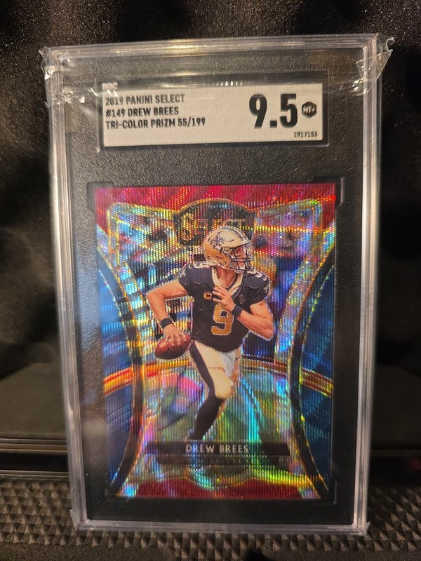 2019 Select Premier Drew Brees #149 Tri-Color Prizm /199 SGC 9.5 💎 Combine 🚢