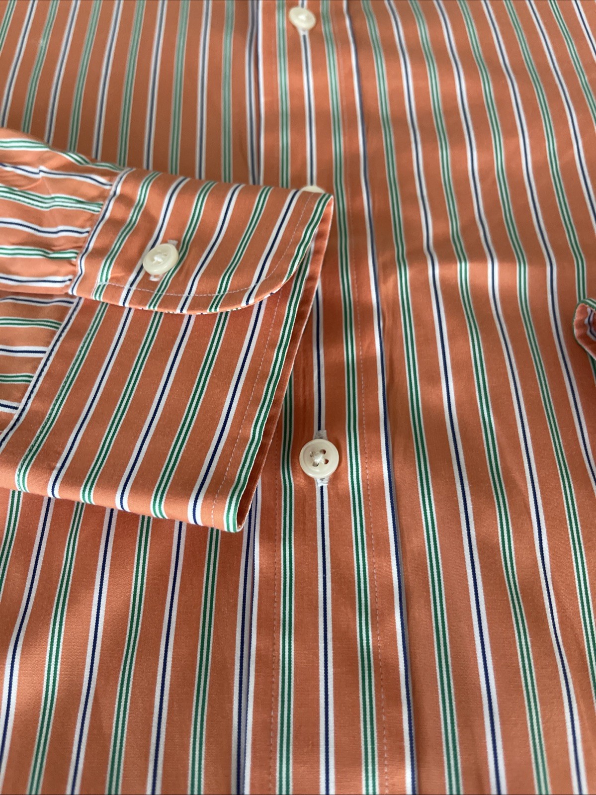 Ralph Lauren Regent Fit 100% Cotton Orange Multi Long Sleeves Men’s Shirt thumbnail 13