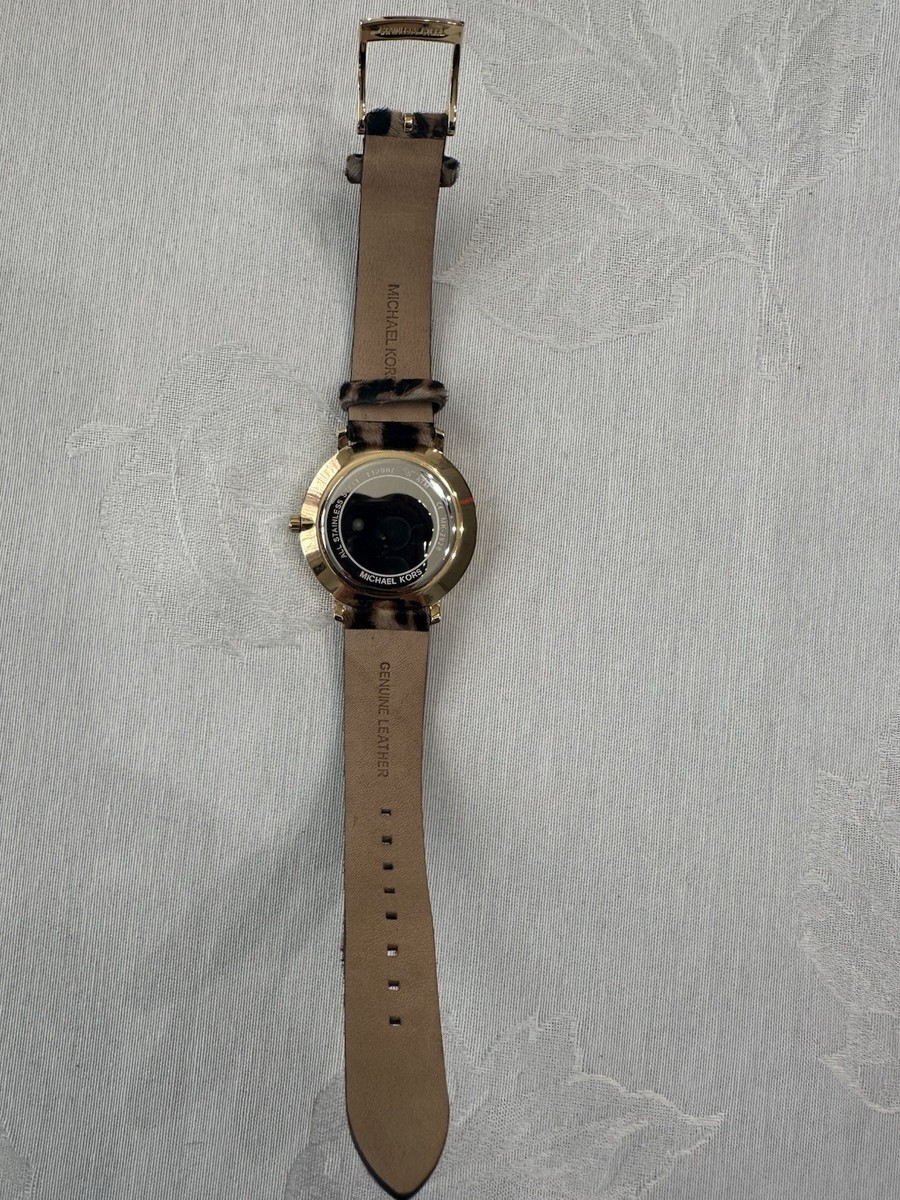 Michael Kors Pyper Watch MK-2928 w/Leopard Calf Hair Band & Pave Hour Markers Michael Kors Leopard Watch Mk2928 | eBay main image 3