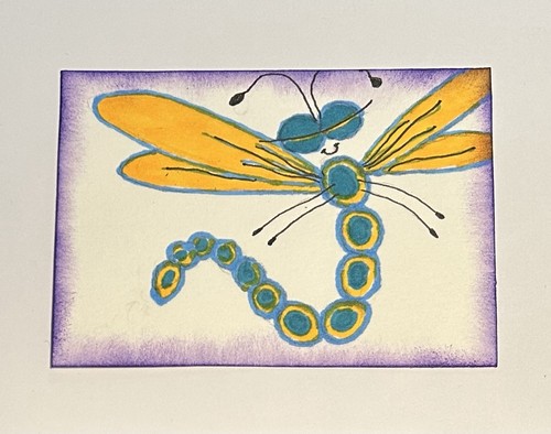 ACEO Original ‘A Happy Dragonfly’ Paintings By Lyn’et - Original