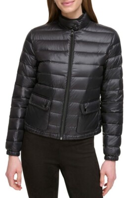 CALVIN KLEIN sz M 15F Warmth Factor Water Resistant Quilted Puffer Jacket Black