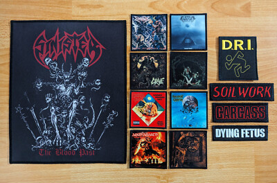 LOT 13 DETAH THRASH METAL PATCHES NEW AS IS SINISTER GRAVE CARCASS DISMEMBER DRI