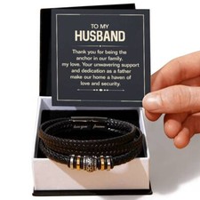 To My Husband Bracelet, Bracelet for Husband from Wife Valentine Gift for Him