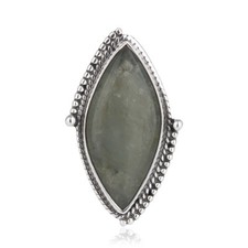 Aquamarine Gemstone Womens Ring Unique Handmade Silver Oxidized Jewelry